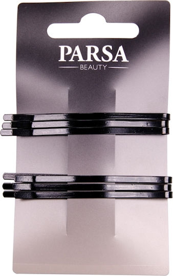 Parsa Απλά Τσιμπιδάκια Μαλλιών Μαύρα 6.5cm 6τμχ