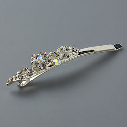 Nuova Vita 6pcs Silver Hair Pin with Flower / Strass