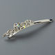 Nuova Vita 6pcs Silver Hair Pin with Flower / Strass
