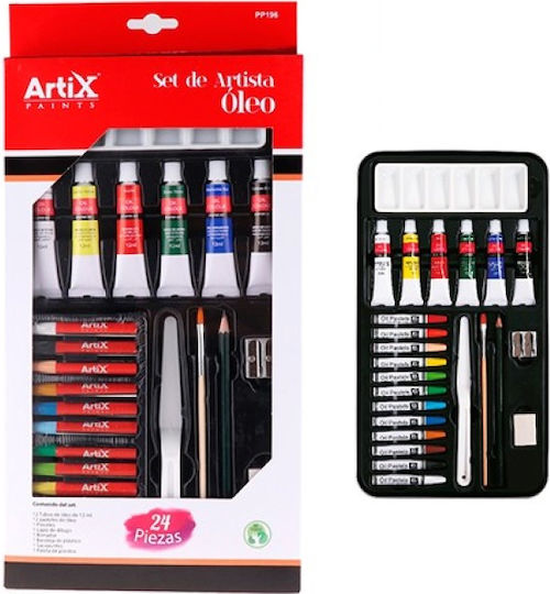 Artix Σετ Λαδομπογιές Ασημί 12ml 24τμχ