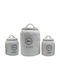 Karvounis Set of 3pcs Jars for Sugar / Coffee with Lid Ceramic White