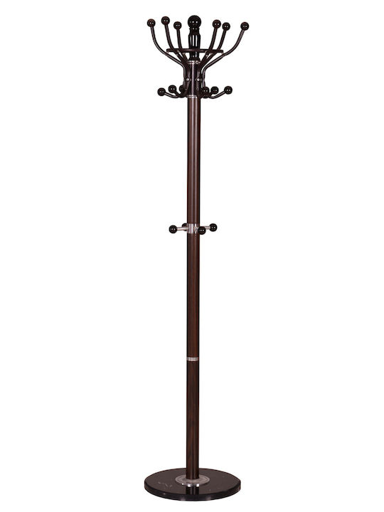 ArteLibre Metallic Coat Rack Brown 38x38x180cm