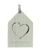 Hängendes Herz Ornament Hölzern Gray
