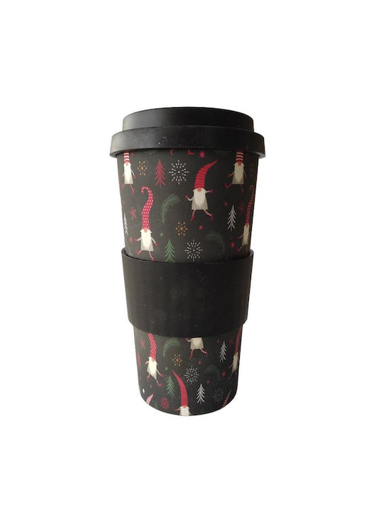 Christmas Mug Wooden Black Disposable Width 9cm. 500ML