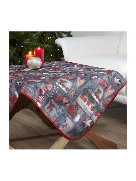 Weihnachts- Tischtuch Karo Stoff Gray B90xL90cm. 1Stück