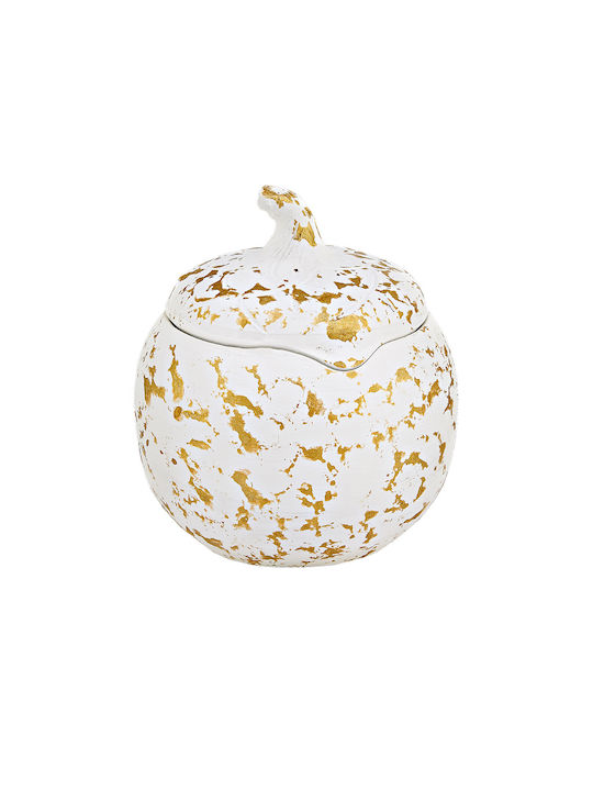 Adorex Ornament de masă de Crăciun Borcan de prăjituri Ceramic Alb Înălțime 11cm.