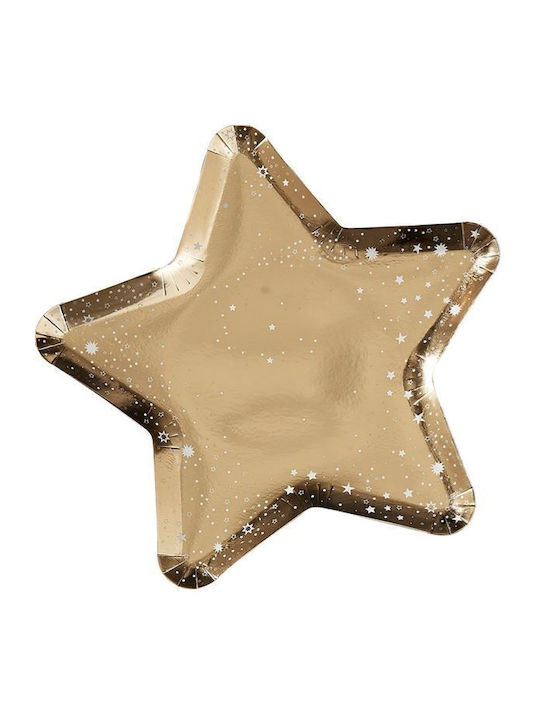 Ginger Ray Set Weihnachtliche Teller Gold 8Stück