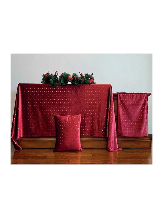 VS Home Weihnachts- Tischtuch Läufer Stoff Rot B150xL45cm. 1Stück