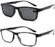Apel Clip On Ochelari De Citit +3.00 Cu Magnet În Culoare Neagră