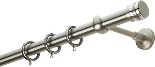 Zogometal Metallic Curtain Pole E4143 Single Φ25mm 40cm Silver