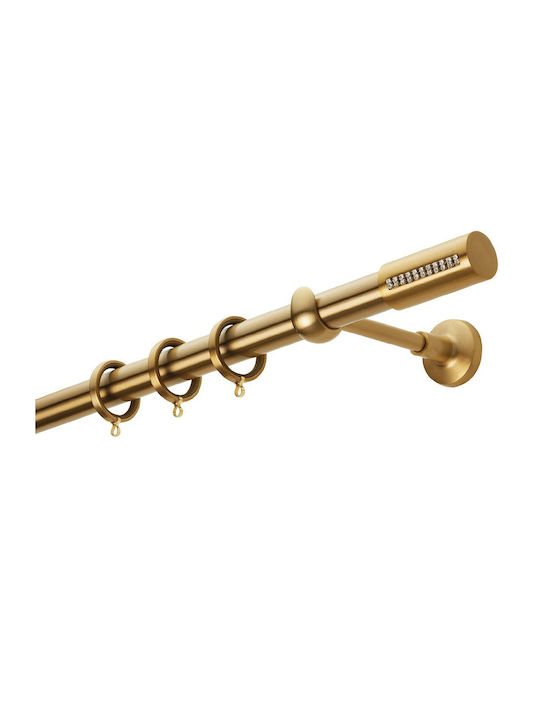 Zogometal Metallisch Vorhangstange E4135 Doppel mit Schiene Φ25mm 40cm Gold