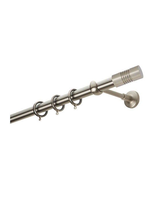 Zogometal Metallisch Vorhangstange E0435 Doppel mit Schiene Φ25mm 40cm Silber