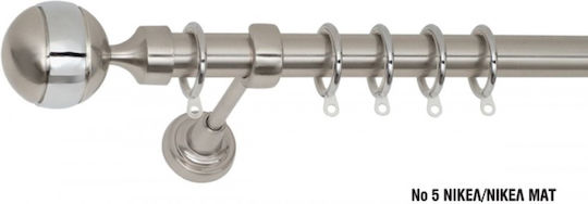 Import Hellas Metallisch Vorhangstange No5 Einfach Φ25mm 240cm Νικελ Ματ