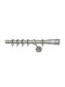 Import Hellas Metallic Curtain Pole Νo1 Single Φ25mm 120cm Silver