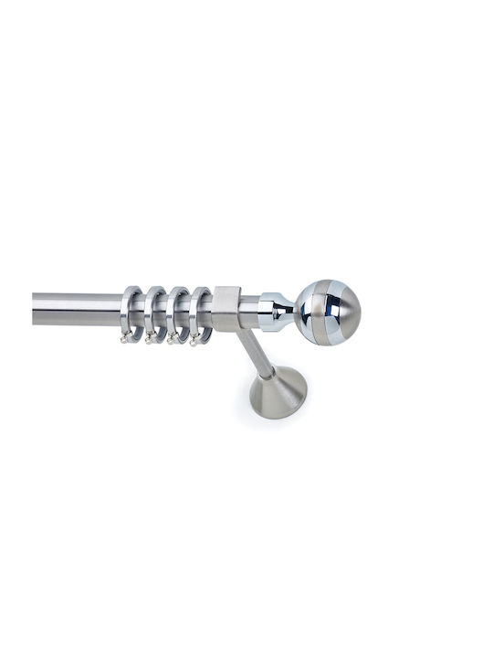 Metallisch Vorhangstange Einfach Φ25mm 120cm Silber