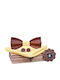 Legend Accessories Wooden Bow Tie Set with Pin, Cufflinks and Pochette Yellow