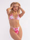 Bikini-Set 3-teilig Hohe Taille Fuchsie