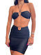 Bikini Set Strapless Top & Slip Bottom Black