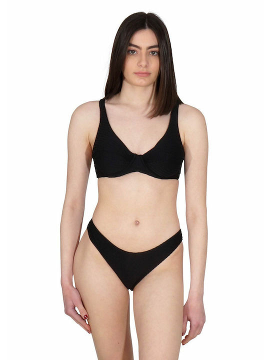 G Secret Padded Bikini Set Bra & Slip Bottom Black