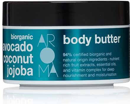 Aroma BIO AVOCADO Feuchtigkeitsspendende Butter Körperpflege mit Duft Kokosnuss für Alle Hauttypen 200ml