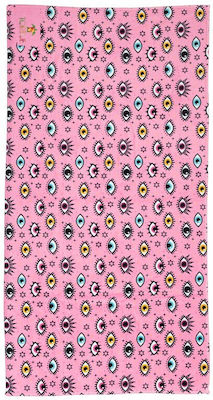 Tortue Eyes Kids Beach Towel Pink 140x70cm
