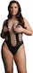 Le Désir Plus Size Sexy Κορμάκι Διχτυωτό Μαύρο