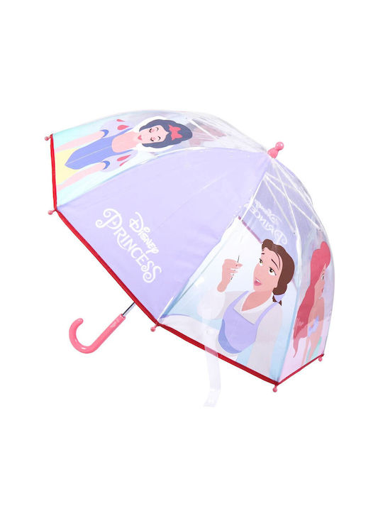 Cerda Kids Curved Handle Umbrella with Diameter 71cm Transparent