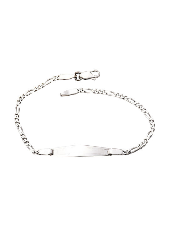 Kosmima Shop Kids White Gold ID Bracelet 14K for Boy