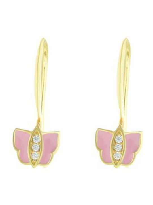 Paraxenies Gold Plated Silver Pendants Kids Earrings Butterflies