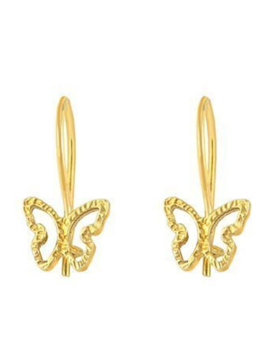 Paraxenies Gold Plated Silver Pendants Kids Earrings Butterflies