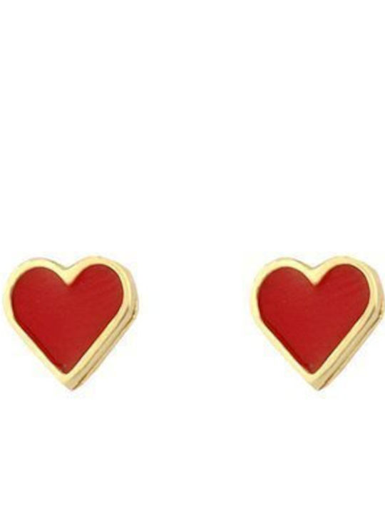 Paraxenies Gold Plated Silver Studs Kids Earrings Hearts