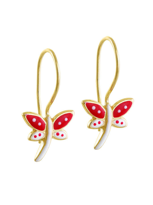 Papoulidis Jewellery Gold Studs Kids Earrings Butterflies 9K