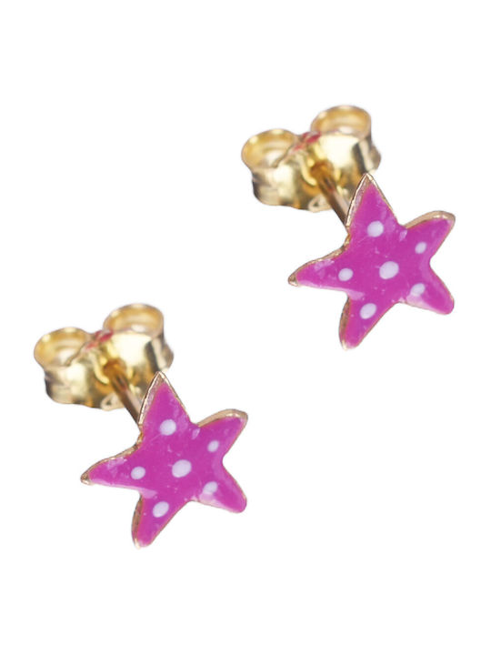 Gatsa Παιδικά Σκουλαρίκια Καρφωτά Αστέρια από Ασήμι