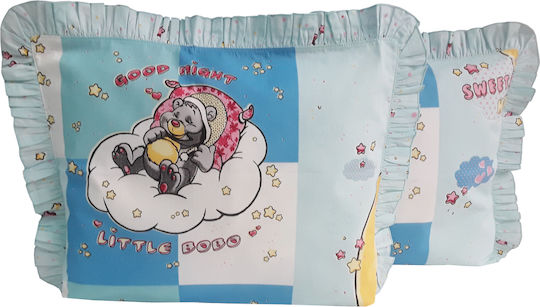 Beboulino Honey Set de față de pernă pentru copii din bumbac 100% 35x45buc Albastru