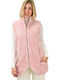 Women's Sleeveless Long Fur Pink