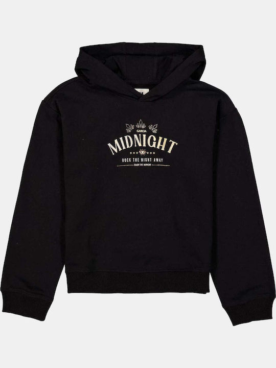 Kids Sweatshirt with Hood and Pockets Black