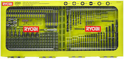 Ryobi Σετ 200 Τρυπάνια με Κυλινδρικό Στέλεχος
