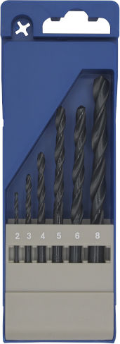 ECEF Set of 6 Drills HSS with Cylindrical Shank for Metal