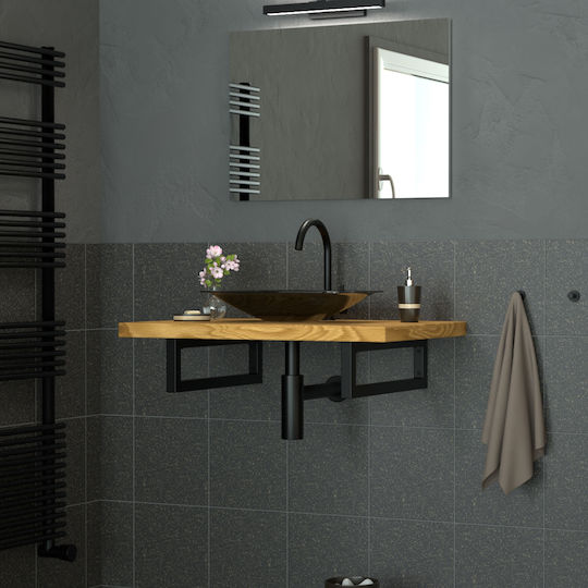 ML-Design Heavy-Duty Metallic Shelf Brackets Black 300x150mm 2pcs 490006960