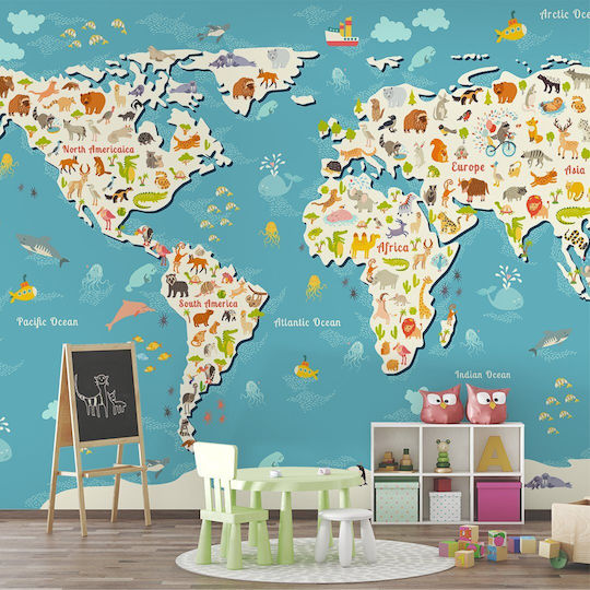 Caravelshop Embossed Kids Paper Wallpaper L400xH270cm