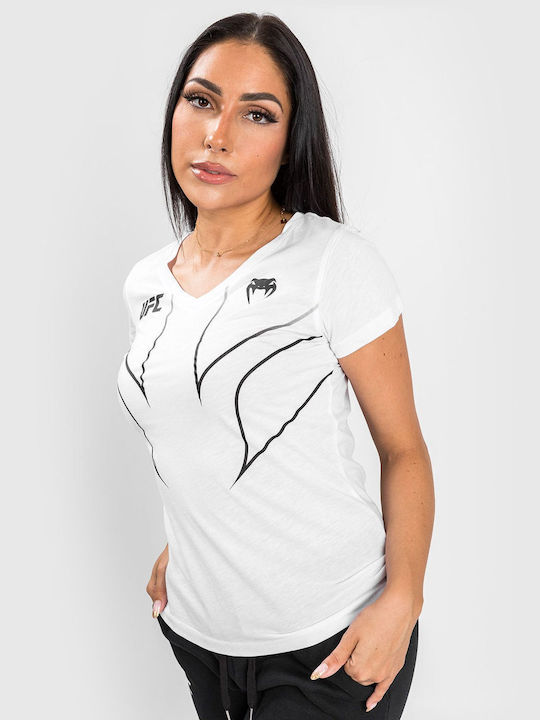Venum Damen Kurzärmlig T-Shirt VNMUFC-00154-002 für MMA Weiß