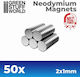 Green Stuff World Neodymium Magnet with Traction Force 0.126kg N35 L2xW2mm 50pcs