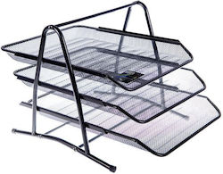 Officenet Filing Tray Metallic with 3 Shelves Black
