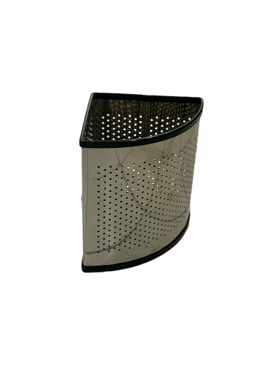 Office Metal Waste Bin Silver 32x26x36cm