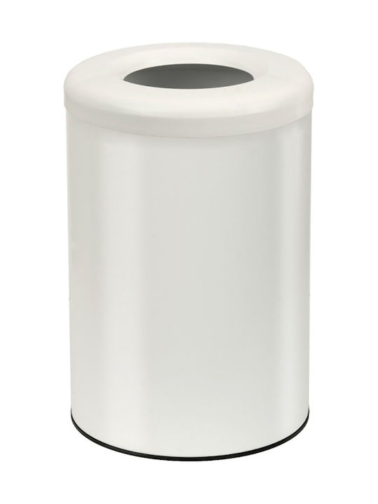 Pam & Co Office Metal Waste Bin 12lt White 25x25x30cm