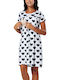 Summer Cotton Formal Occasion Short Sleeve Maternity Dress White