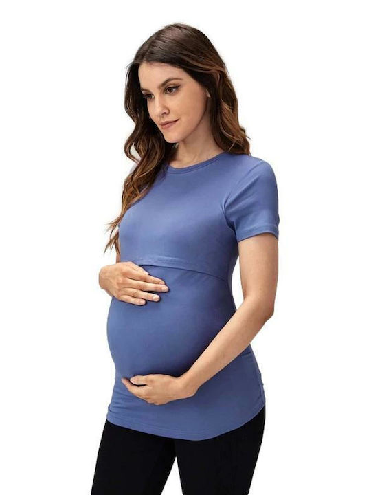 Queen Mother Maternity Top Light Blue