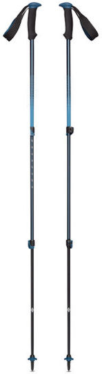 Black Diamond Pair of Telescopic Aluminum Fast Lock Trekking Poles with 3 Sections Black 305gr