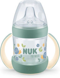 Nuk Nature Cana de antrenament Plastic cu mânere Verde pentru 6m+m+ 150ml