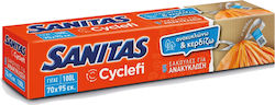 Sanitas Müllbeutel Kapazität 100Es mit Kordel Cyclefi 70x95cm 5Stück Orange